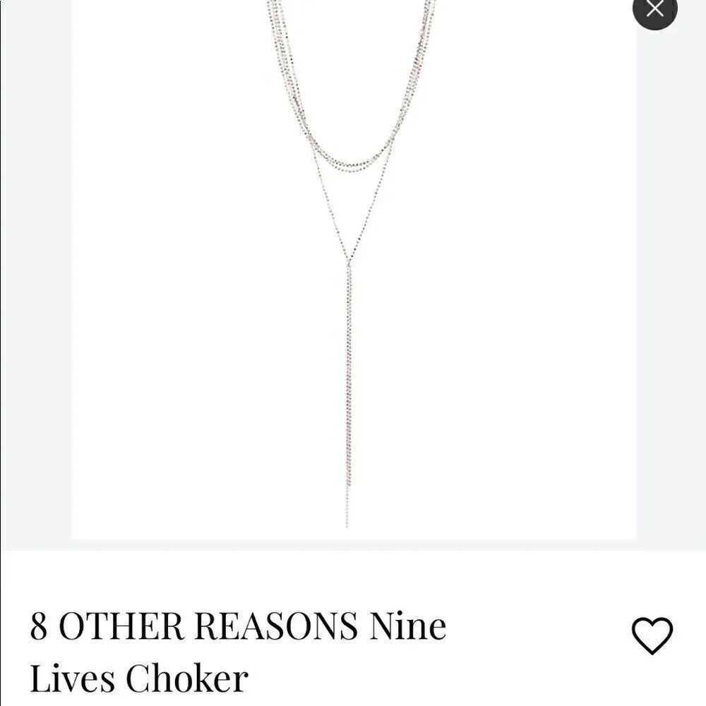 NWT rhodium plated silver choker/lariat
